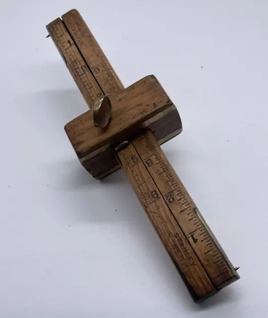 Vintage Stanley No. 71 Double Beam Marking Mortise Gauge Scribe W/ Brass