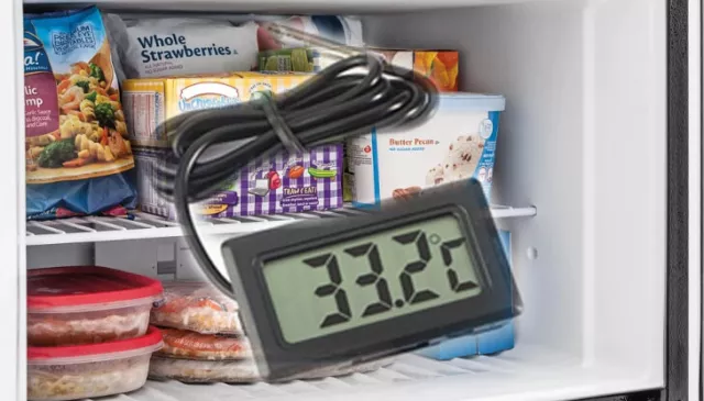 Digital LCD Probe Fridge Aquarium Freezer Thermometer with Probe and 2 Batteries