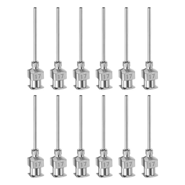 12pcs 17G Stainless Steel Dispensing Needles, 1" Glue Needle Tube Blunt Tip