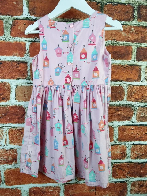 Set Abito Estivo Per Ragazze Età 3-4 Bluezoo Next Denim Floreale Birdhouse 104Cm 2