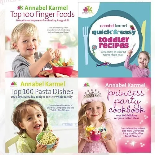 Annabel Karmel Recipes 4 Books Collection Set Princess Party,Top 100 Pasta Dishe