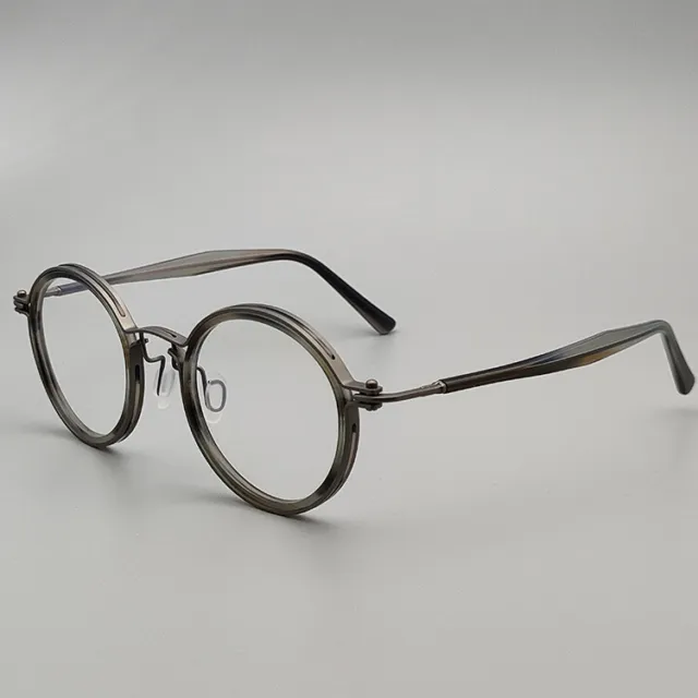 Retro Round Eyeglasses Frame Ultra Light Spectacles Titanium Frame For Men Women