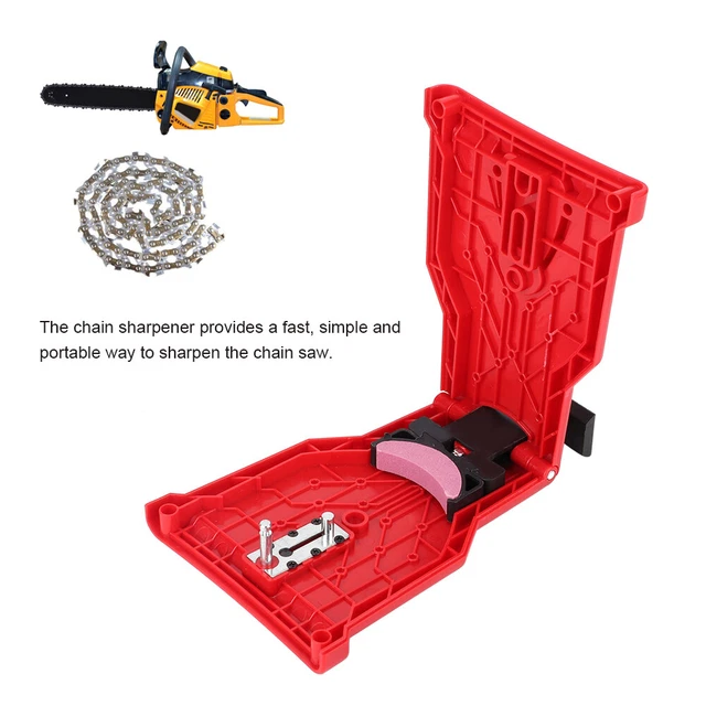 (RED) CHAINSAW SHARPENER Universal Fast Chain Saw Blade Sharpener ...
