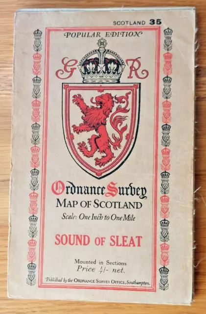 Ordnance Survey of Scotland 1 inch map of Sound of Sleat, Sheet 35,  1929