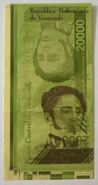 2019 VENEZUELA 20000 BOLIVARES TEST PRUEBA AU With  Folds