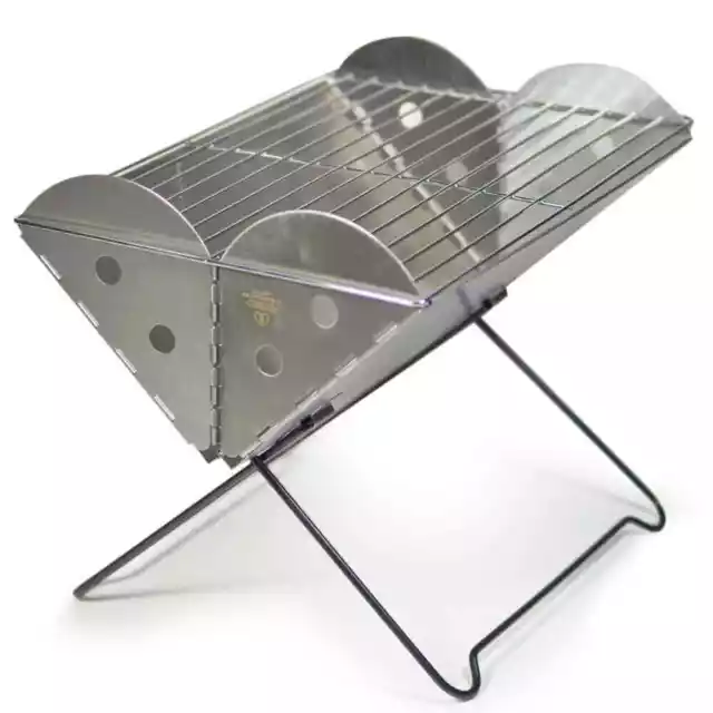 UCO BBQ - Portable Folding Flatpack Stainless Steel Barbeque Grill and Firepit