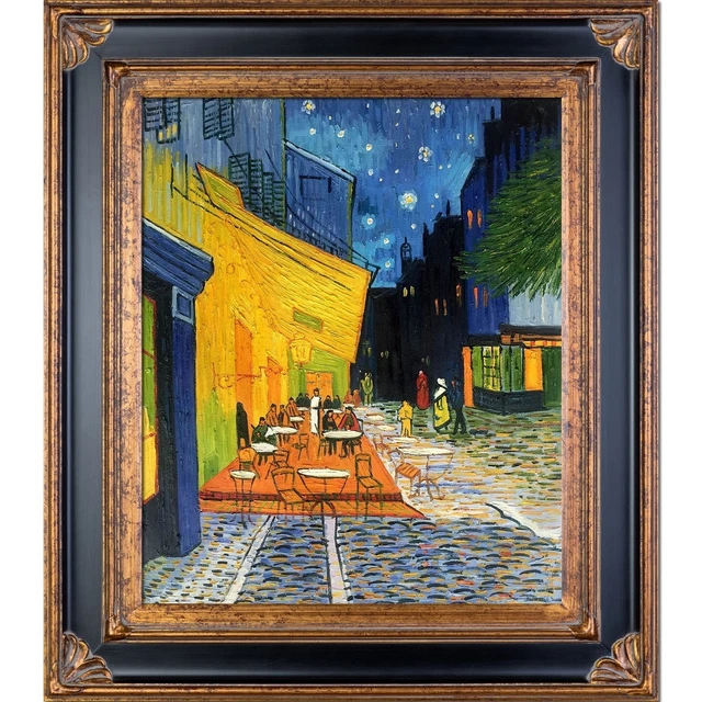 Vincent Van Gogh 'Cafe Terrace at Night' Hand Painted Framed  Medium