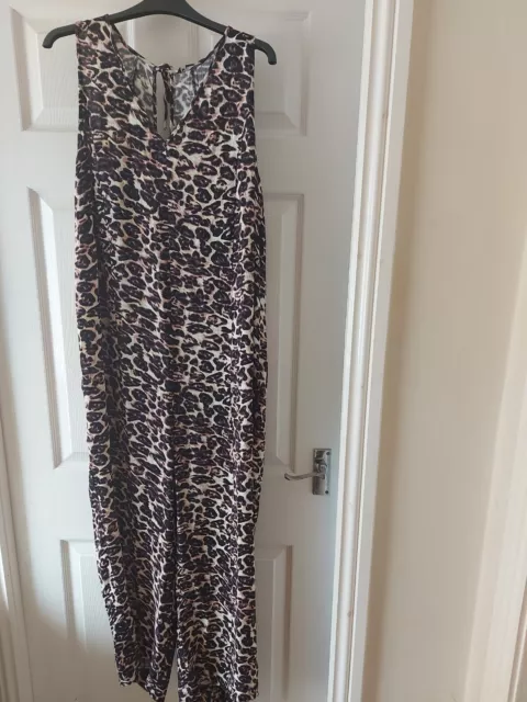 Whistles Clouded Leopard Print Jumpsuit Size 16 New/Bnwt