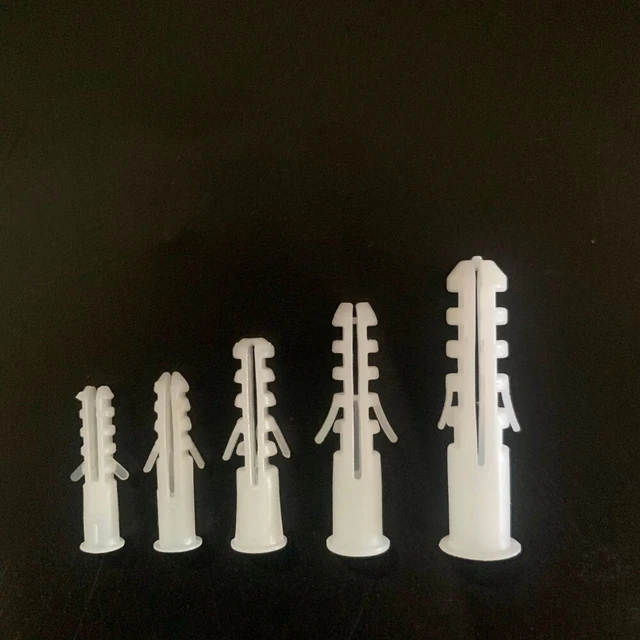 100-Pack Self-Tapping Plastic Expansion Tube Screws – 2.5 X 0.7cm White Wall Anchors For Drywall, DIY Fasteners