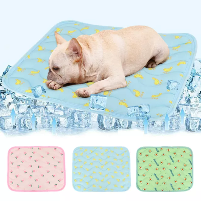 Pet Cooling Mat Dog Cat Gel Non-Toxic Bed Pillow Sofa Self-cool Summer Pad XS-M