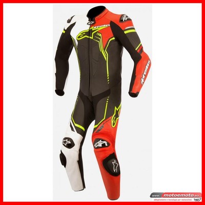 Alpinestars Alpinestars Tuta Moto Racing Gp Plus V2 Bianco giallo rosso Fluo Pelle Intera 48 
