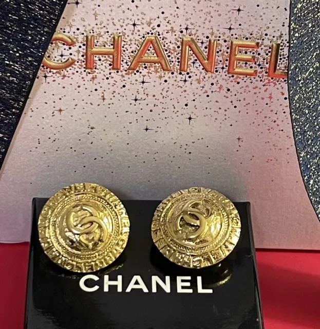 CHANEL  Earrings CC Logos Round, Clip Rise-on, Chanel Gold Plated Earrings