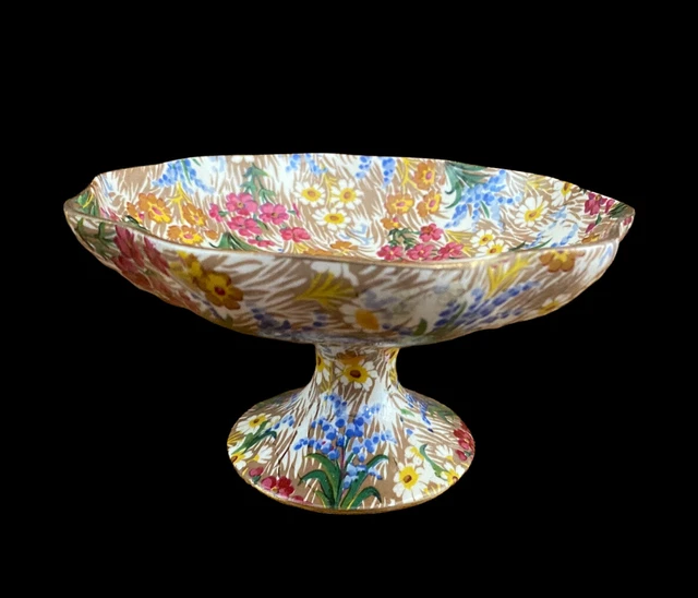 Vintage ROYAL WINTON GRIMWADES Marguerite CHINTZ Short Compote Dish