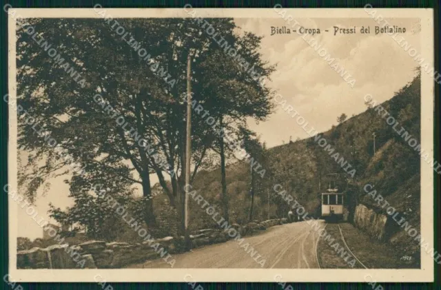 Biella Città Oropa Pressi del Bottalino Tram cartolina RB6036