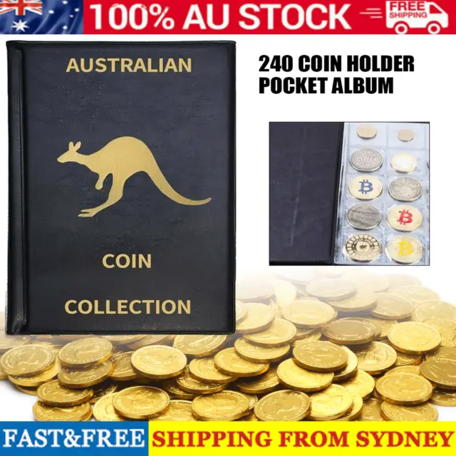 240 Coin Pockets Coin Collection Storage Book Album Money Holder Coins Folder