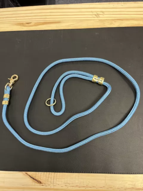 New The Foggy Dog Light Blue Rope Dog Leash Standard 5 FT Retail $62