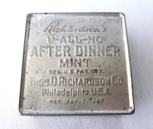 VINTAGE RICHARDSON'S U-ALL-NO After Dinner MINT TIN BOX Container $9.99 ...