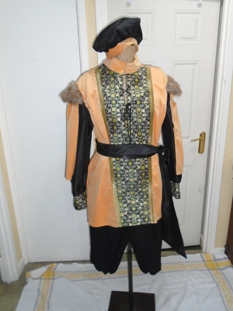 Costume uomo/re medievale pantomima taglia small 42 pollici petto De lux