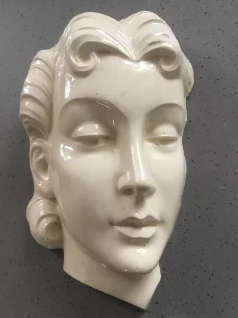 Vintage Ceramic Wall Mask Of A Young Lady