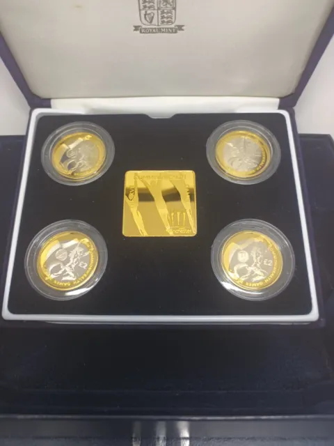 2002 commonwealth games £2 silver proof royal mint coin set boxed with COA