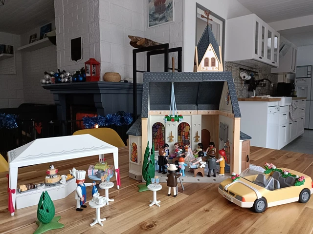 Playmobil 4296 Grande Église Sonore Voiture des Mariés Banquet Mariage Gros Lot