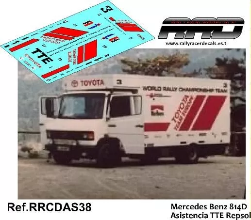 DECAL/CALCA 1/43: Mercedes 814D Asistencia TTE Repsol