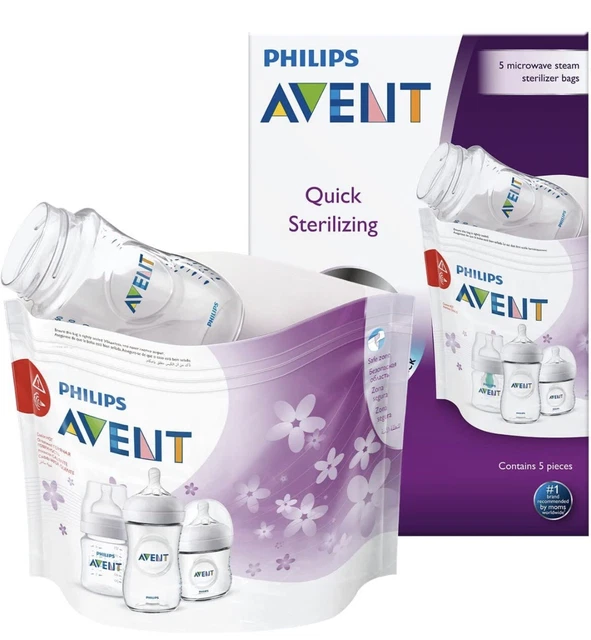 Paquete de 5 biberones reutilizables de vapor para microondas Philips AVENT x5