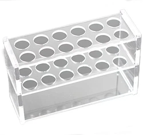 12 Sockets Clear Acrylic Test Tube Rack for 10ML Test Tubes