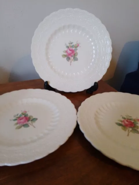 Spodes Jewel Copeland Spode's Billingsley Rose Tea Side Plates X 3 15.5 Cm Wide