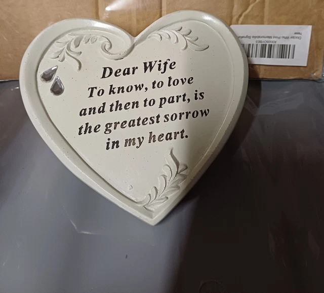 Wife Resin Grave Heart  Ornament