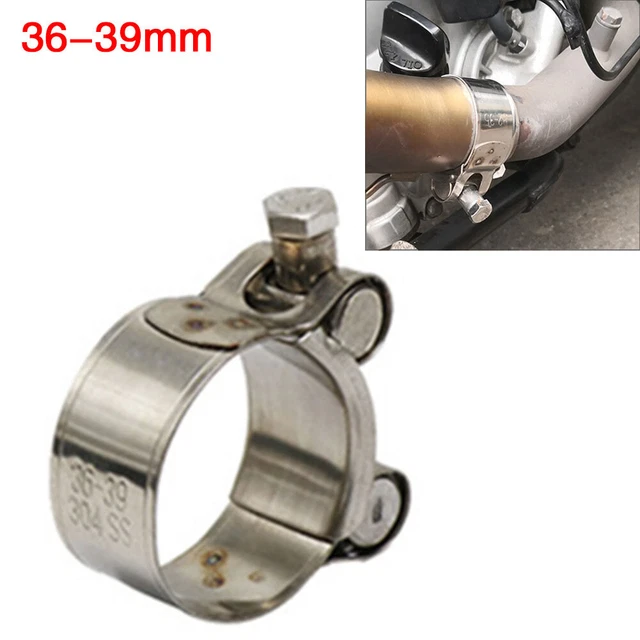 1 pz morsetto tubo di scarico moto 39 mm marmitta acciaio inox pinza fissa