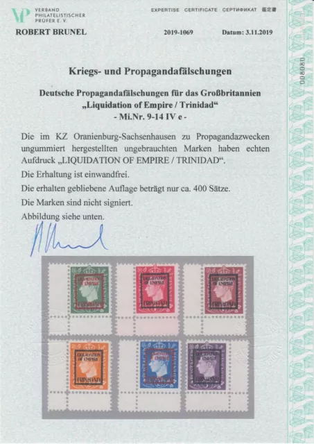Kries - und Propagandafälschungen, MiNr. 9 IV e - 14 IV e, postfrisch