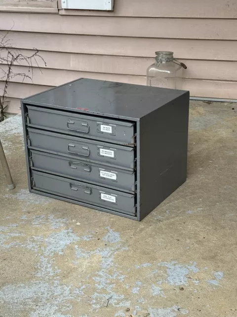 Vintage Dayton  4 Drawer Industrial Grade Metal Parts Storage Bin Cabinet