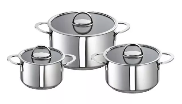 Schulte Ufer SUS Topfset Mabel Basic Edelstahl 3 teilig ø 16, 20 und 24 cm