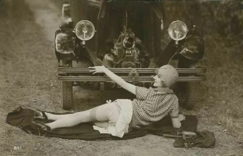 Antique Car Trouble Photo 947b Odd Strange & Bizarre