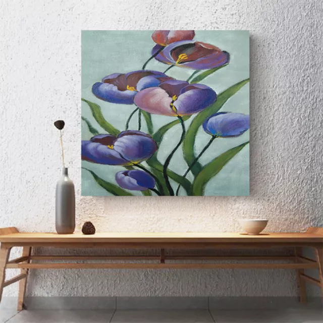 Hand Painted Modern Art Canvas Oil Painting Ready to Hang Wall -Abstract Tulip 2