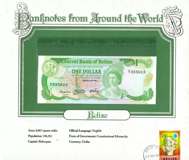 World Banknotes Belize P-43 $1 Dollar 7/1983 UNC A/7 335615