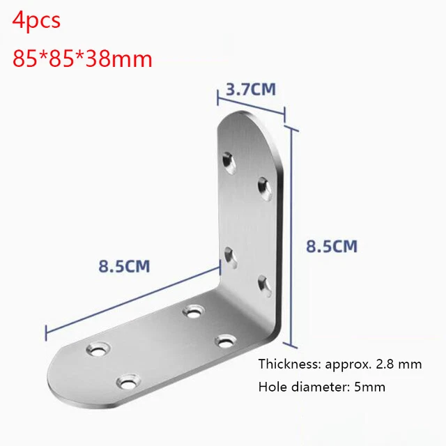 Stainless Steel Corner Brace Joint L Shape Right Angle Brackets Fasteners New