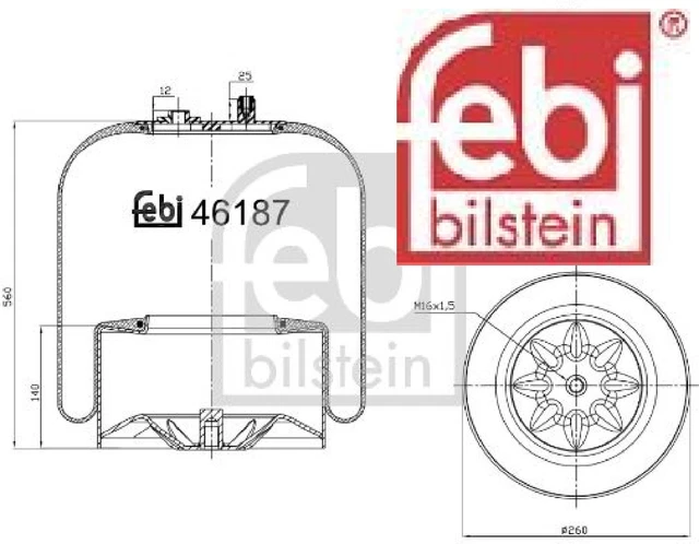 febi bilstein 46187 Federbalg für Luftfederung