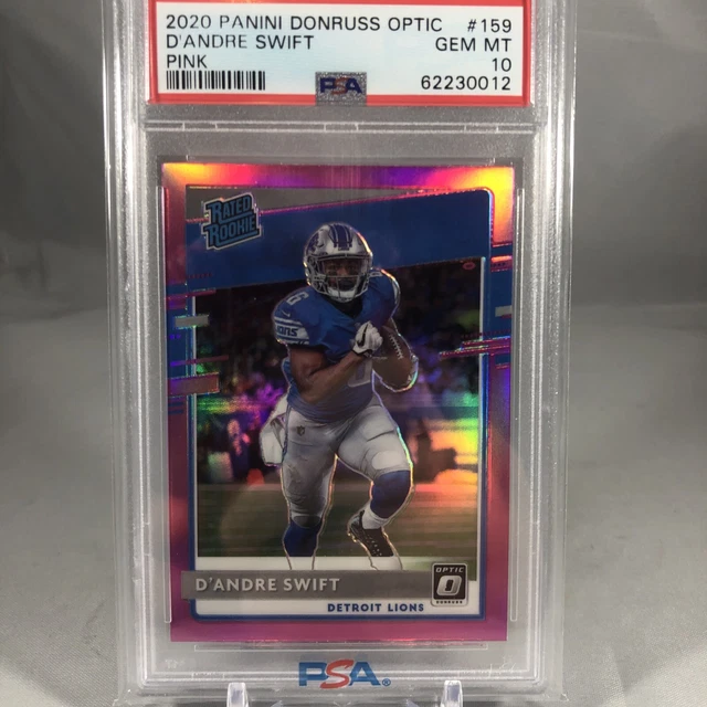 2020 Donruss Rookie Optic Pink Dandre Swift PSA 10 #159 Detroit Lions 🔥🔥🔥