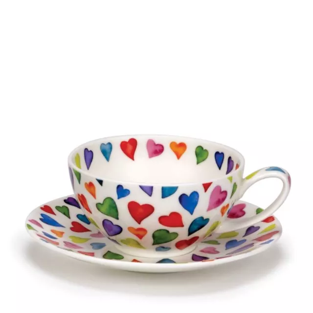 Dunoon Taza de Té con Platillo Caliente Corazones 0,25L