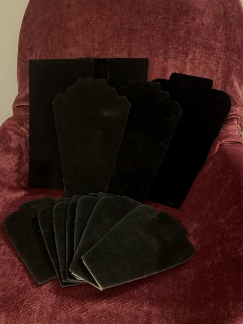 13 Jewelry Necklace Chain Display Boards Black  9" 13" 14"