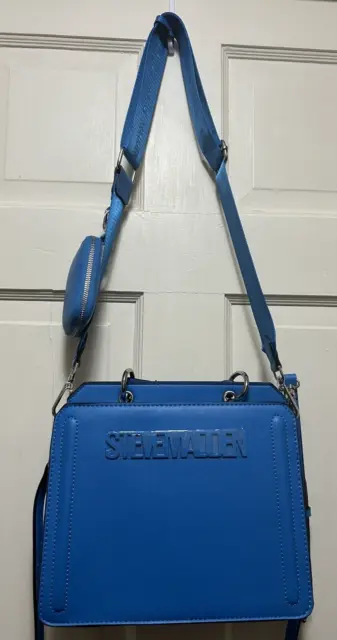 Steve Madden Bevelyn Blue Satchel Crossbody Bag Airpod Pouch Tik Tok Viral NWT