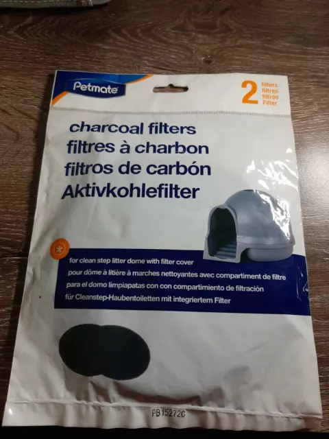 Boîte à litière Petmate filtres à charbon de bois pour Clean Step Litter Dome 2pk