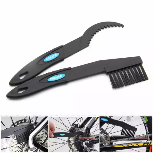 2pcs Bicycle Motorcycle MTB Bike Chain Wheel Cleaning Brushes Wash Cleaner Tools