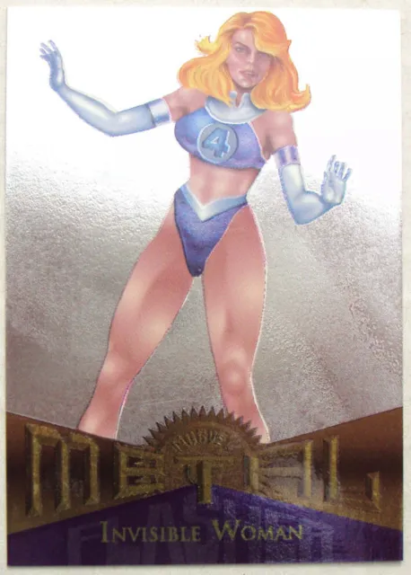 Fleer Marvel Metal 1995 MCU Card Silver Flasher Invisible Woman #33
