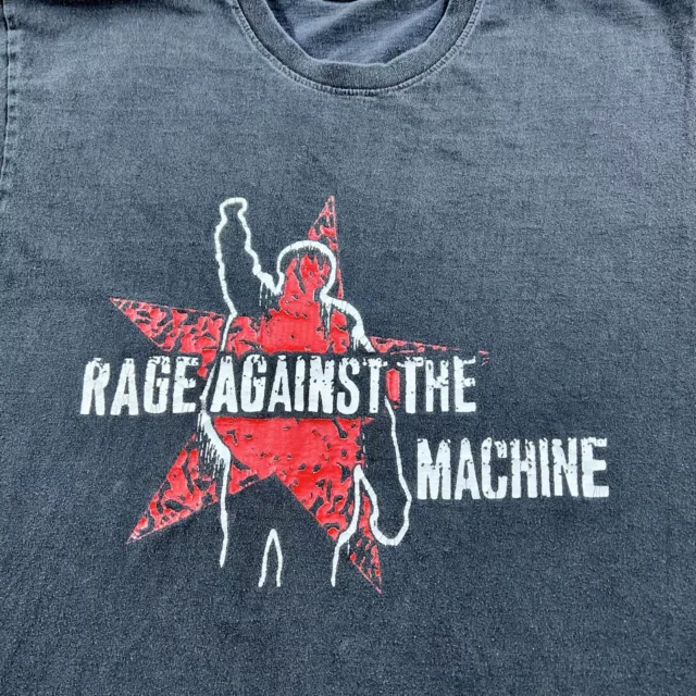 Vintage Rage Against The Machine Shirt Mens XL Black Rock Band Tour Concert Tee 3