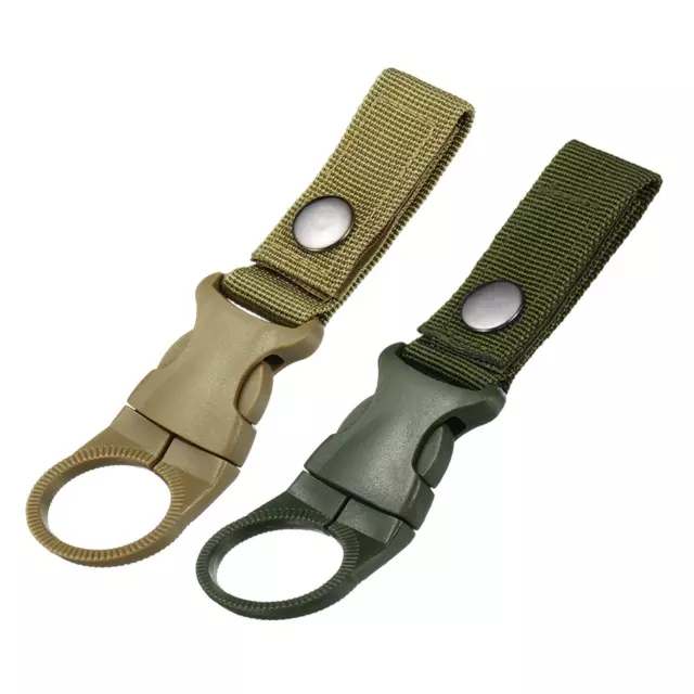 Bouteille suspendu Boucle Clip Eau Anneau Support pour Sac à dos Vert Kaki Kit 2