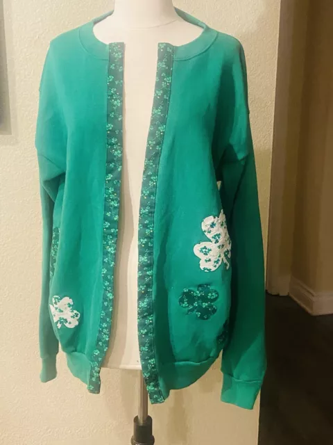 Vintage Custom Made St. Patrick’s Day Sweatshirt Size XL Women’s.
