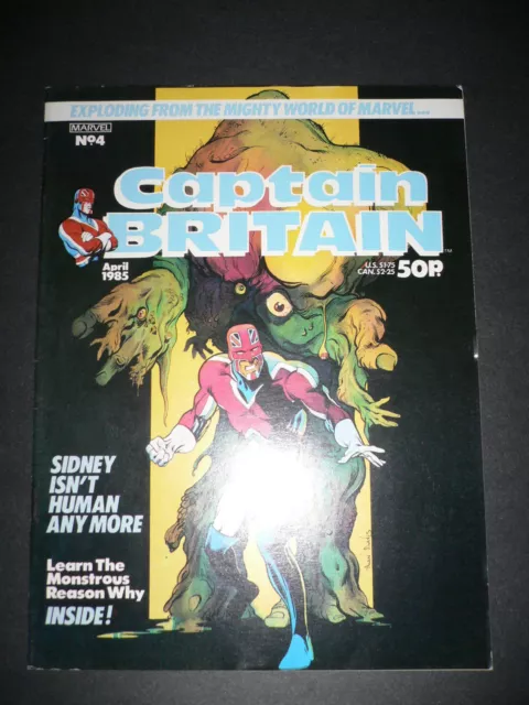 Captain Britain #4 Sidney Isn't Human Anymore Marvel Comics Magazine 1985 FNVF